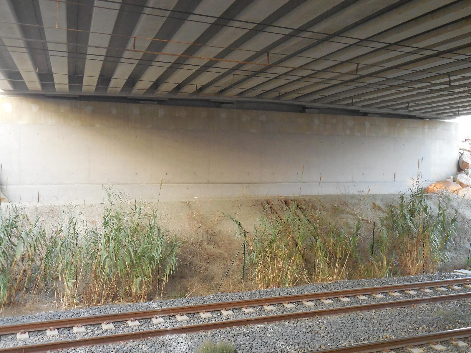 Nettoyage dessous de pont avec voie férré après