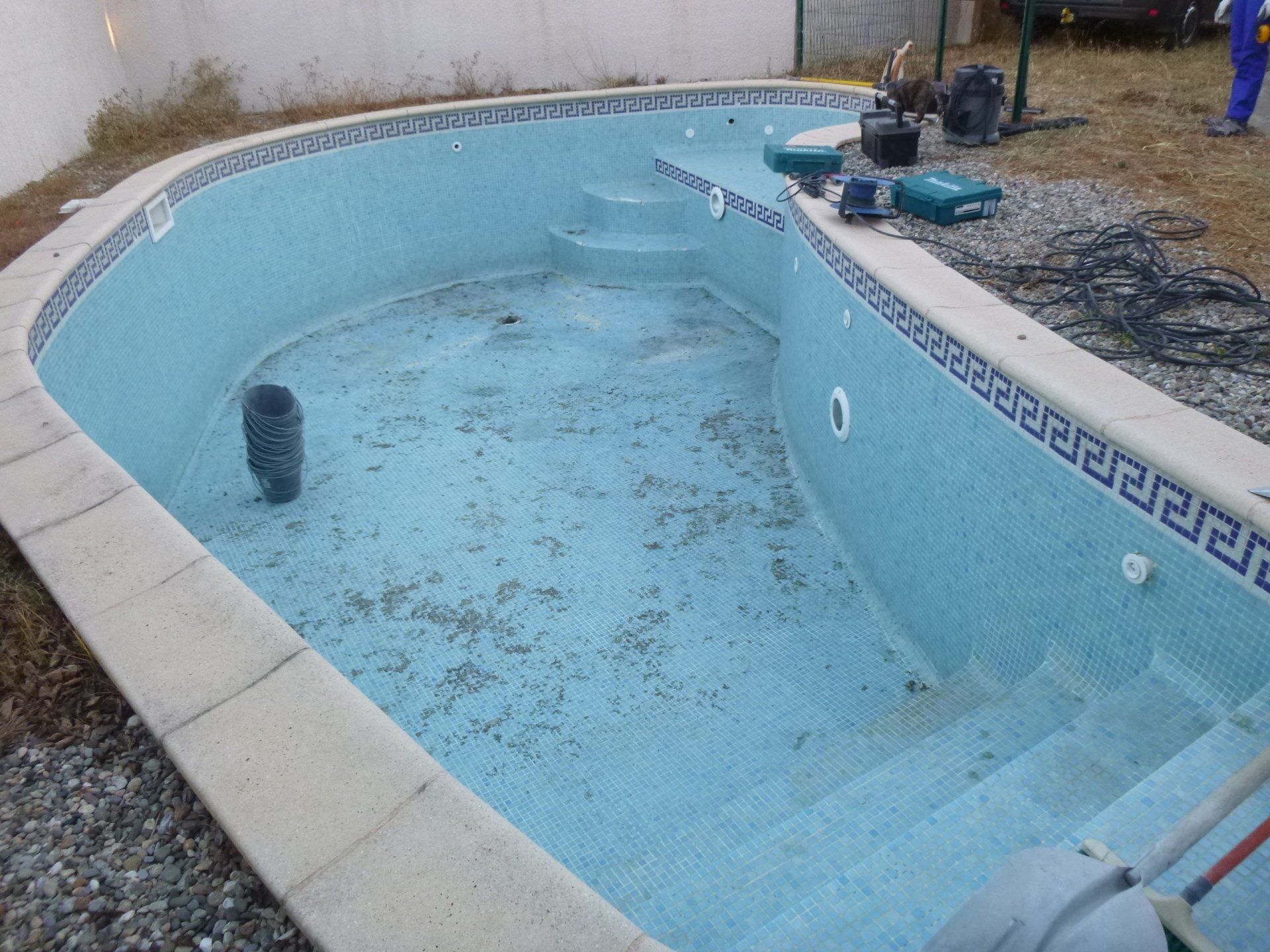 Burinage de la mosaique avant