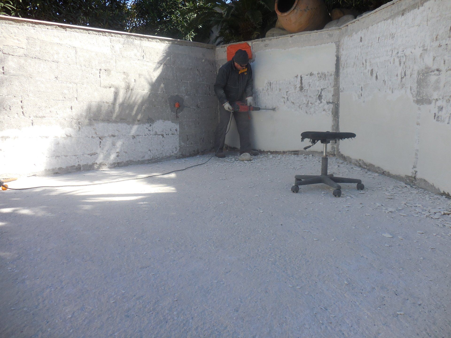 Burinage d'un silicone marbreux