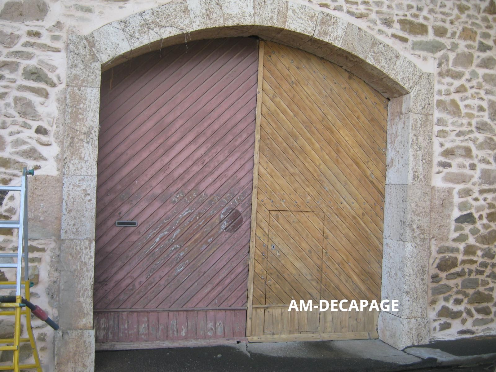 Porte de cave avant / après
