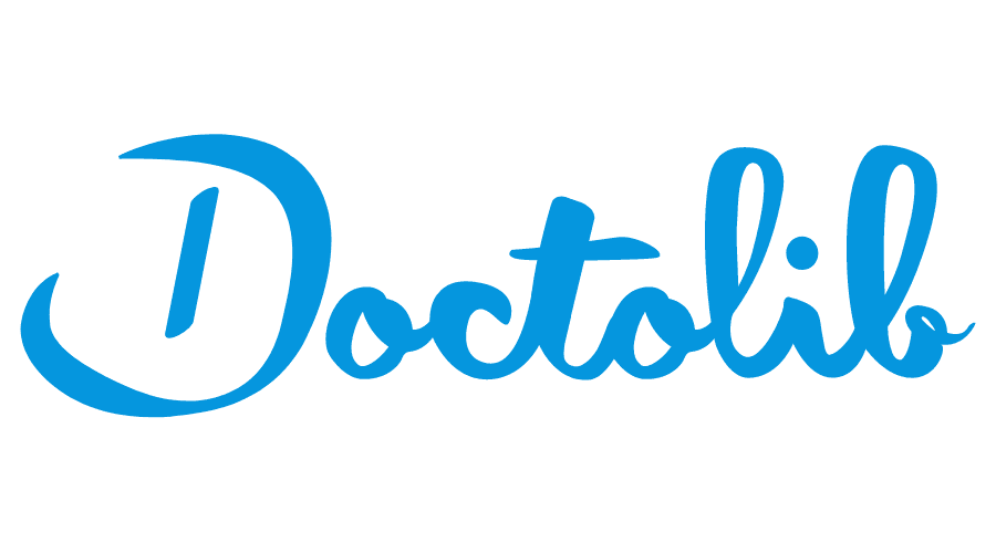 Logo Doctolib en écriture bleue.