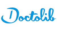 Logo Doctolib en écriture bleue.