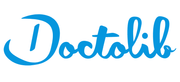 Logo Doctolib en écriture bleue.