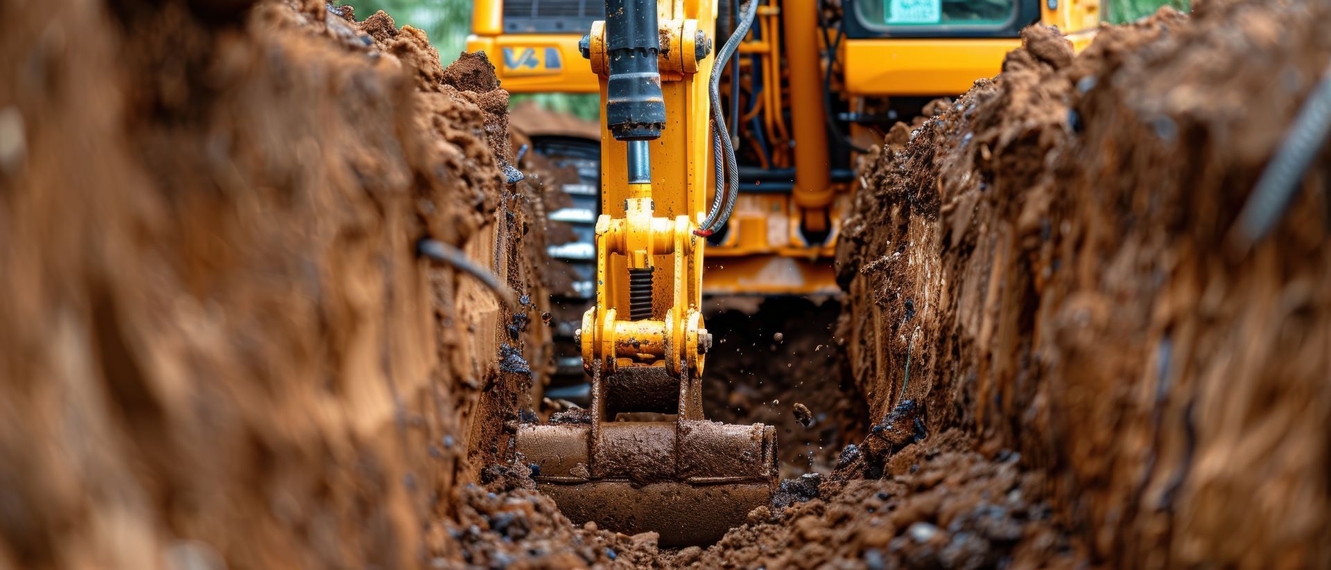 Tranchée en train d'être creusée
