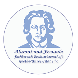 Das Logo der Alumni und Freunde des Fachbereichs Rechtswissenschaft zeigt den Goethe-Kopf