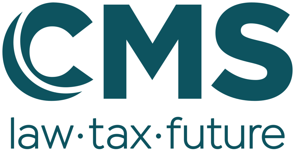 Das Logo von CMS Law Tax Future ist blau und weiß.