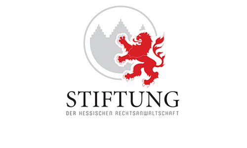 Ein Logo für die Stiftung mit einem roten Löwen darauf