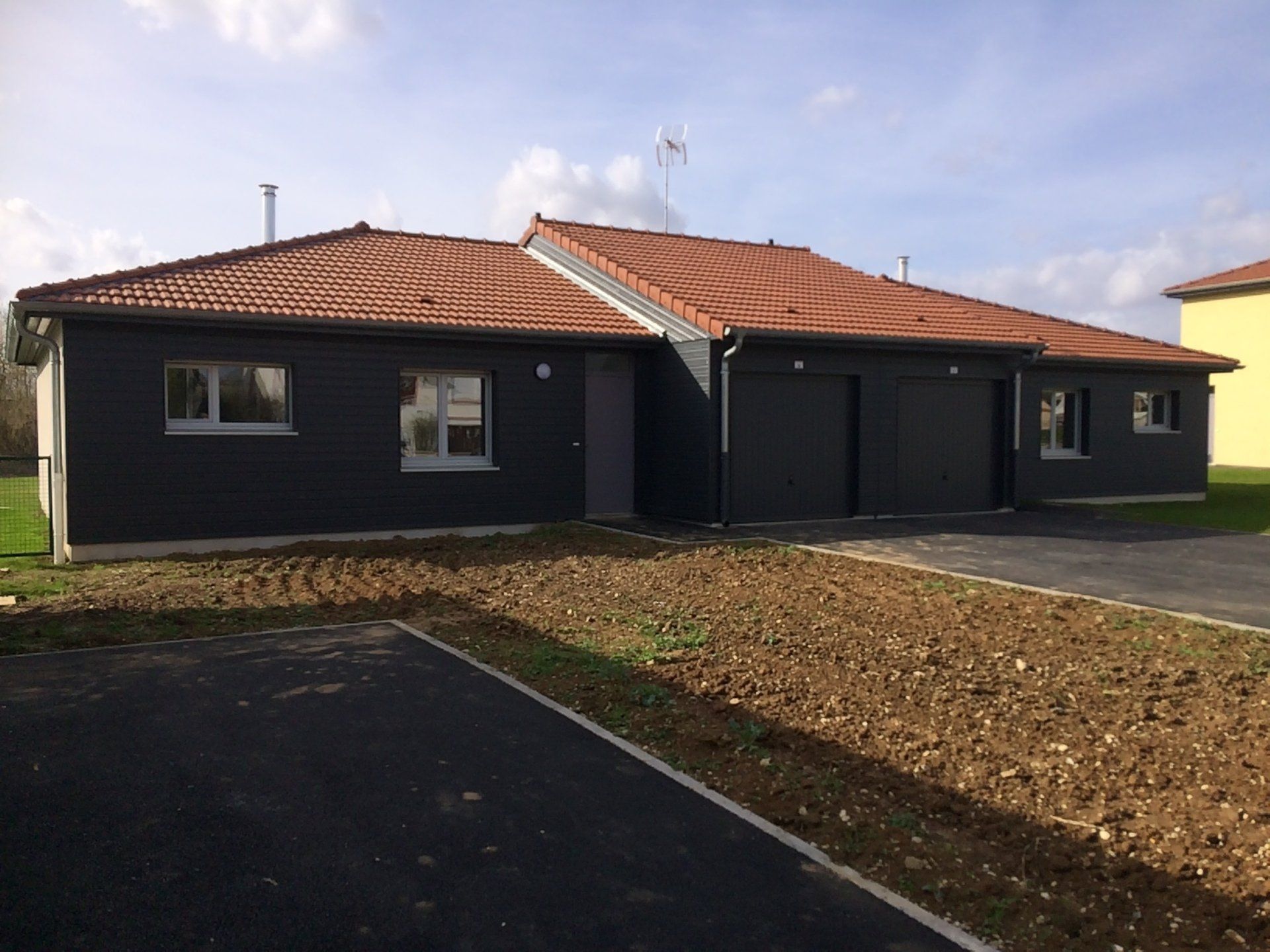 Ravalement de façade d'une maison mitoyenne