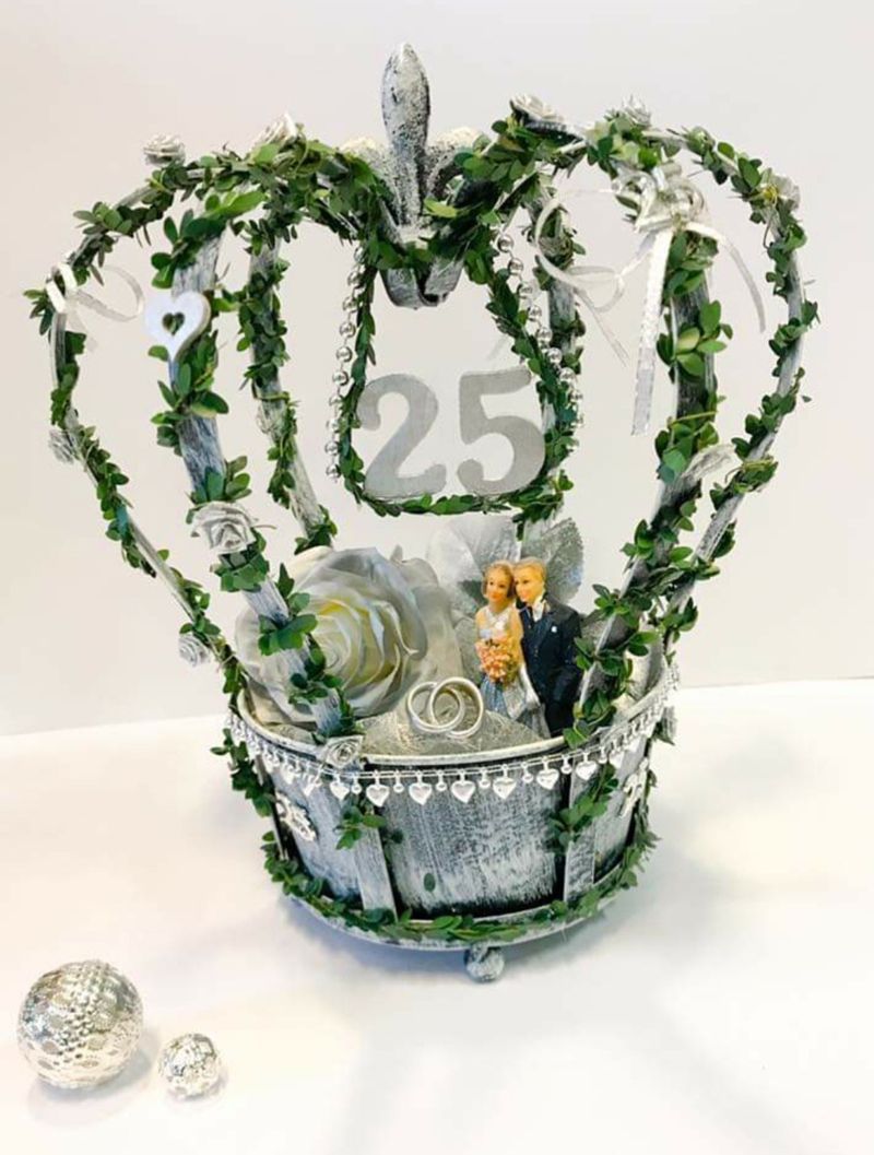 Eine Krone mit der Zahl 25 darauf