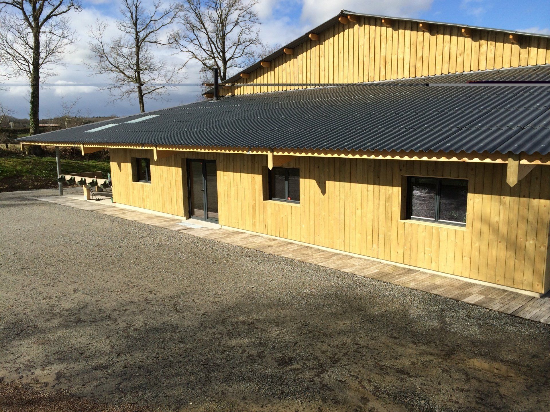 Manège à chevaux dans un haras