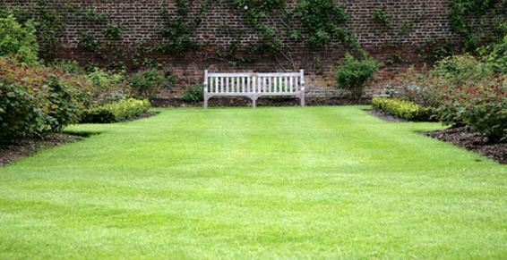 Banc de jardin et jardin paysager