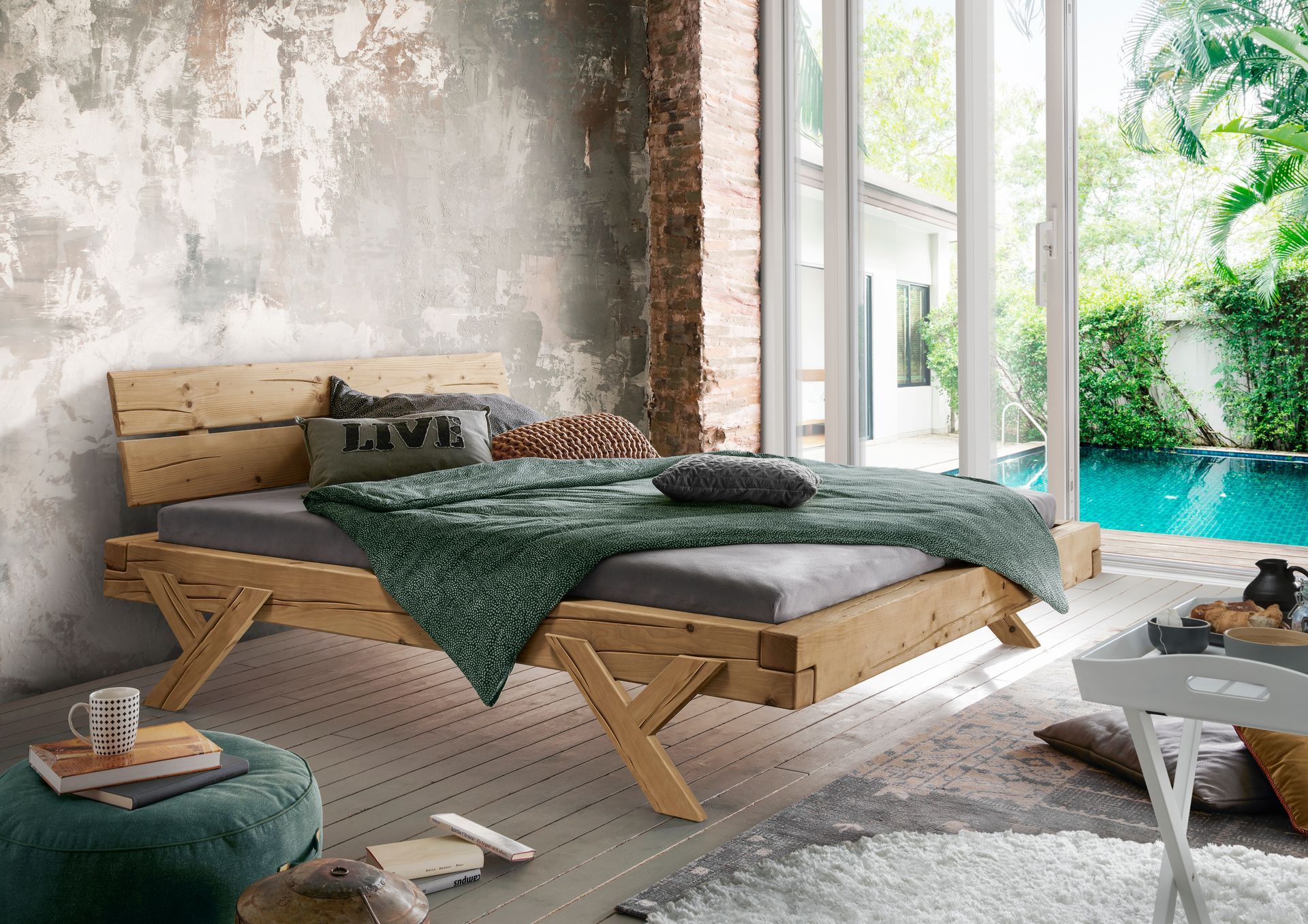 Cadre de lit avec tête de lit Unika Cinall Au Logis Ameublements