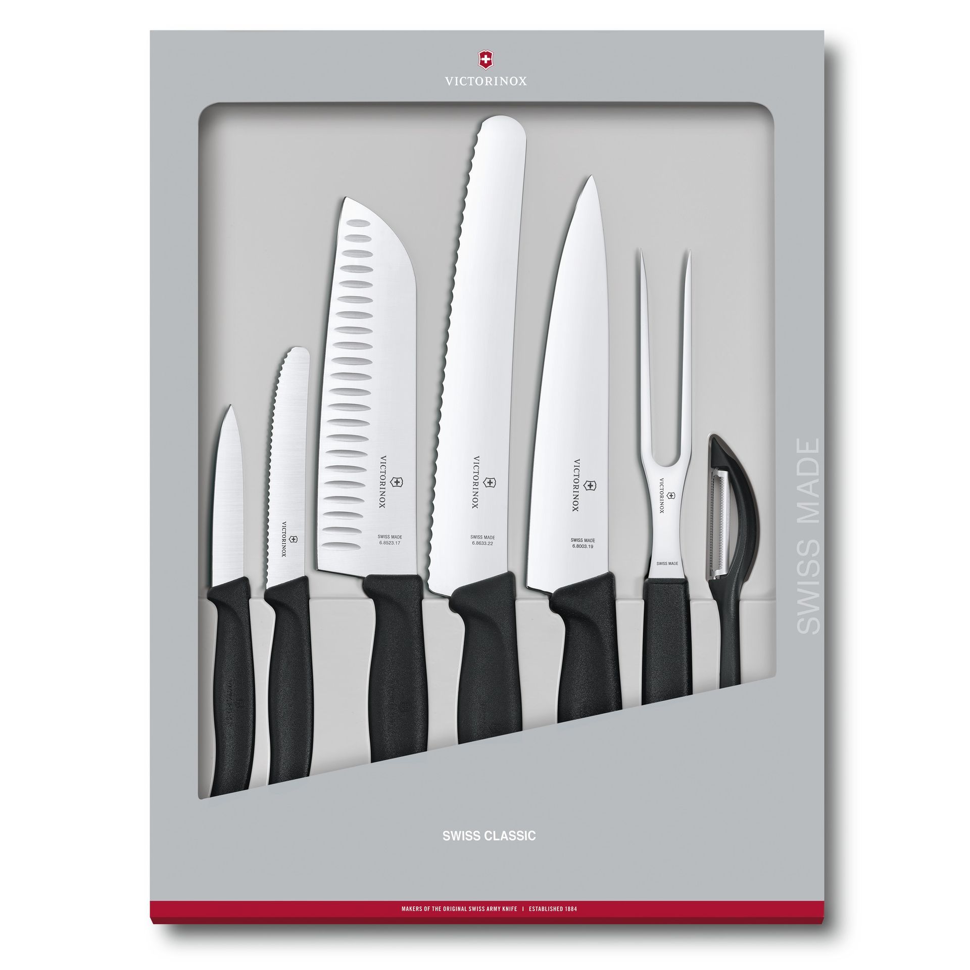 Set pour la cuisine Swiss Classic,7 pièces, noir,emballage cadeau Victorinox Au Logis Ameublements