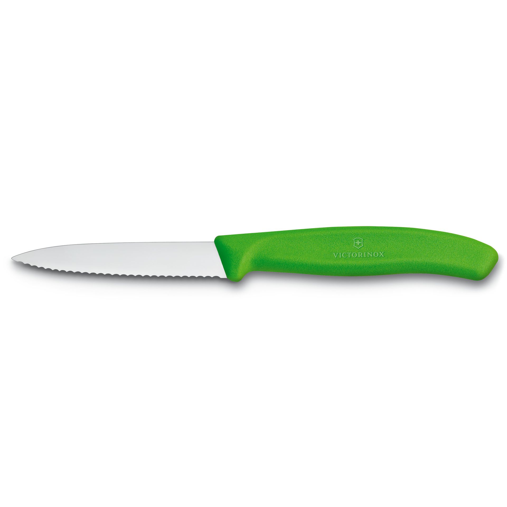 Couteau d'office SwissClassic, pointue, denté, 8 cm, vert Victorinox Au Logis Ameublements