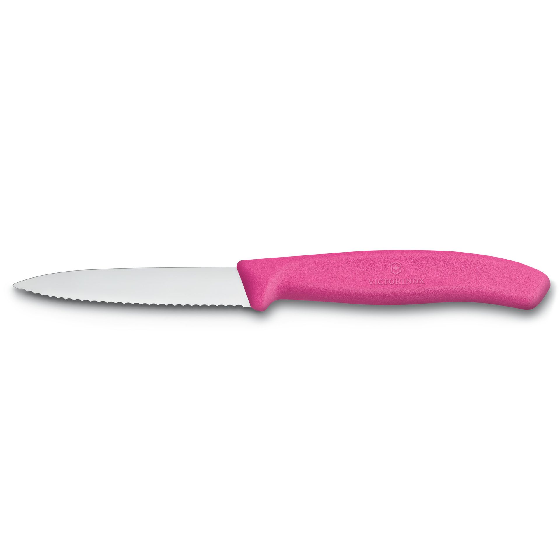 Couteau d'office SwissClassic, pointue, denté, 8 cm, rose Victorinox Au Logis Ameublements