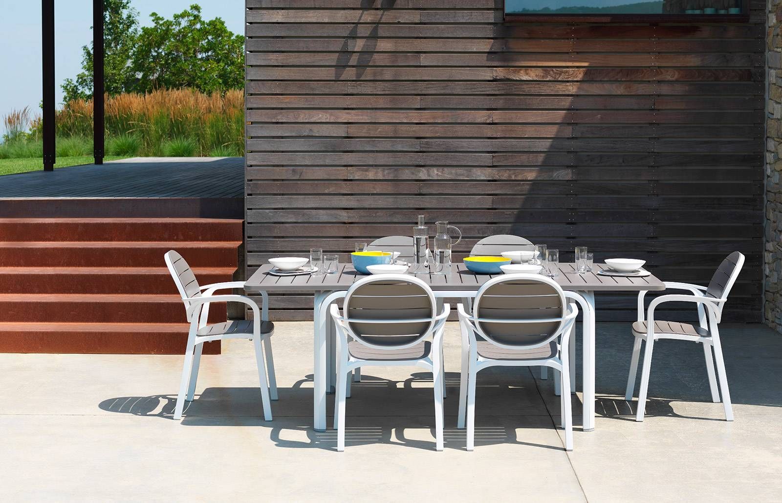 Table de jardin Alloro alu polypropylène fibre de verre extensible 140 Nardi
