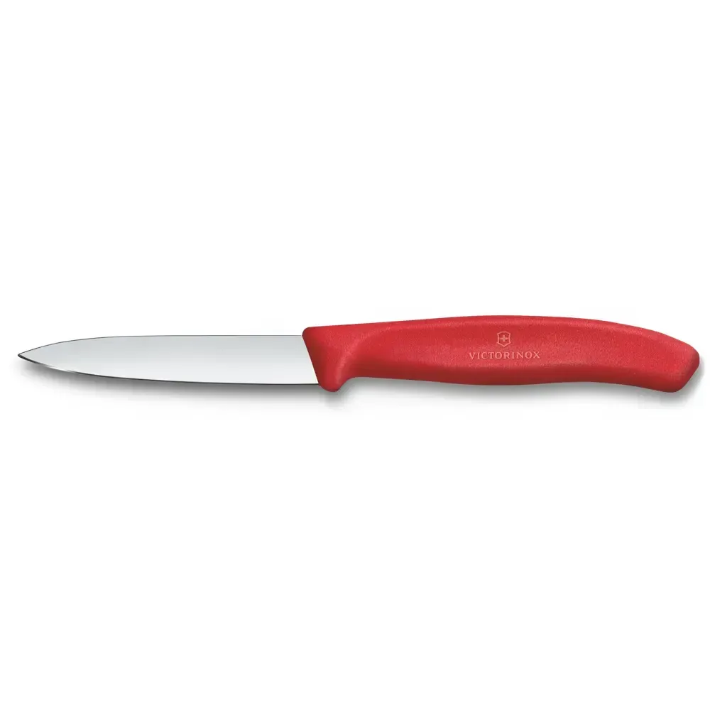 Swiss Classic, couteau d’office, 8 cm, tranchant lisse, pointe mi rouge chili Victorinox Au Logis Ameublements