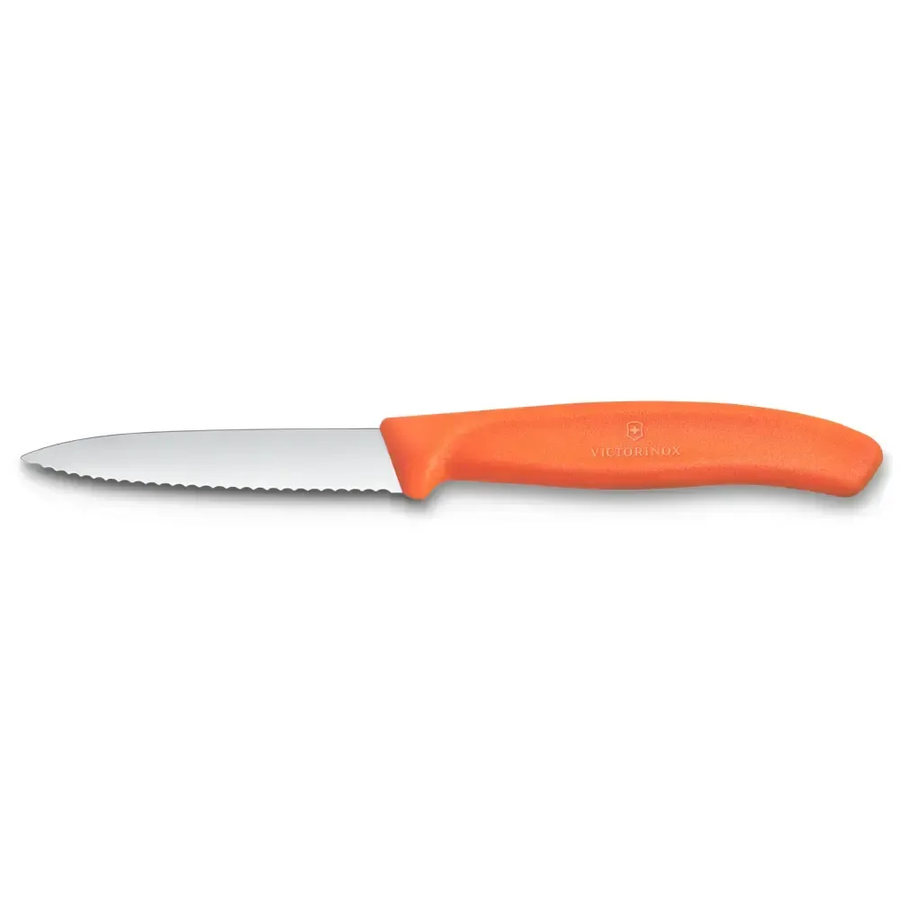 Swiss Classic, couteau d’office, 8 cm, tranchant denté orange mandarine Victorinox Au Logis Ameublements