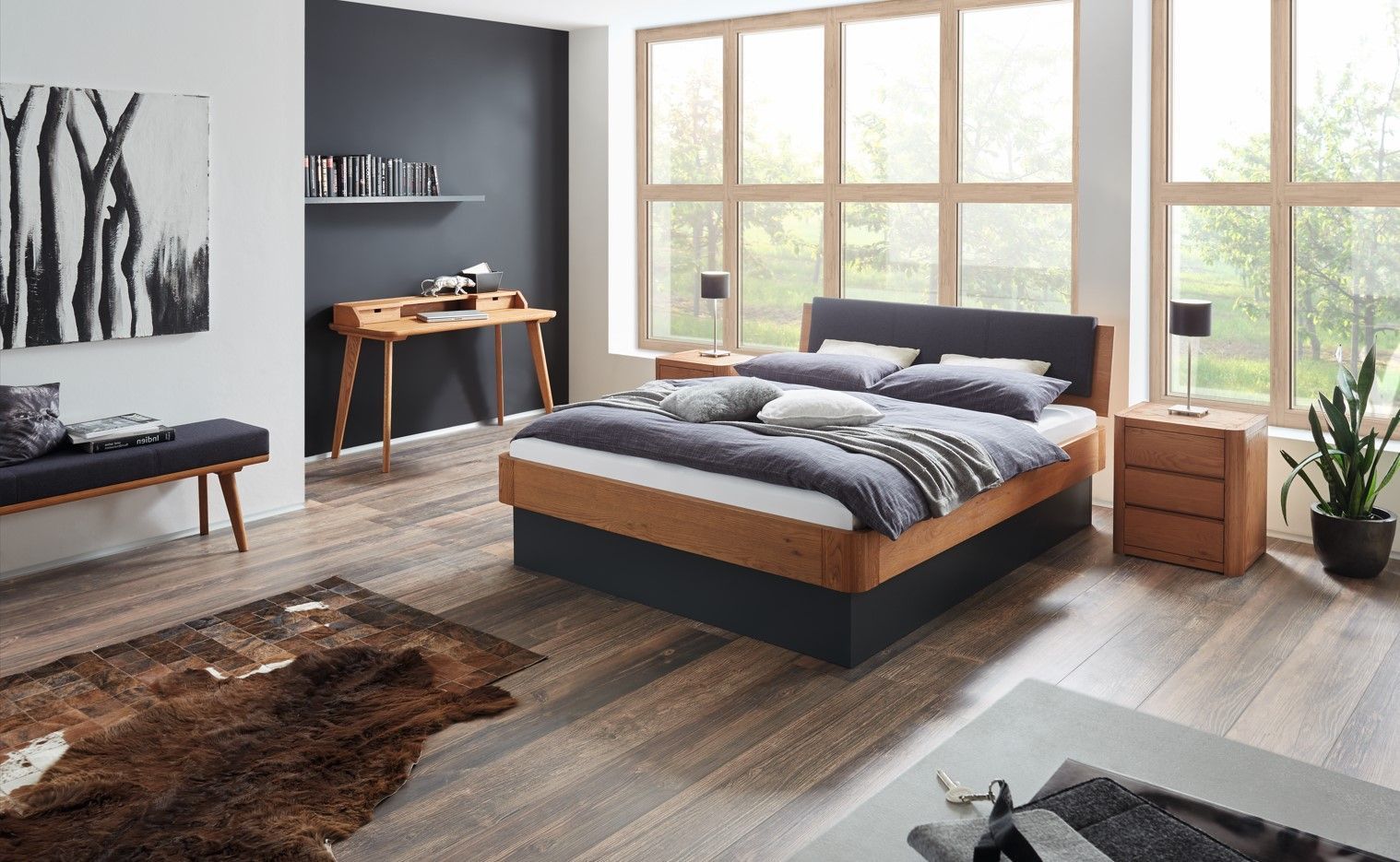 Cadre de lit Programme Oak-Line Hasena Au Logis Ameublements