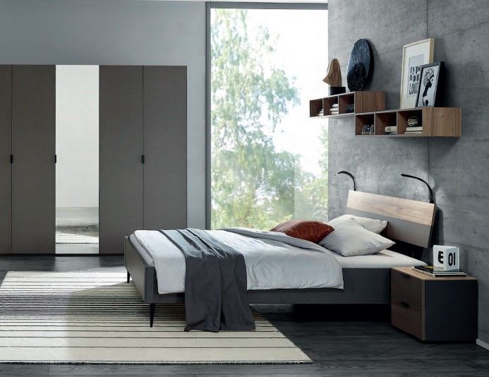 Cadre de lit avec pied noir conique Setup Omlin Au Logis Ameublements