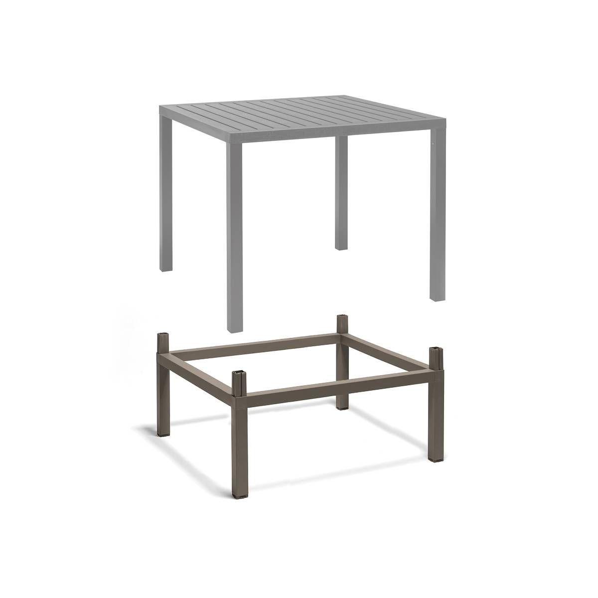 Réhausse pieds table de jardin Cube 80 alu polypropylène fibre de verre Nardi