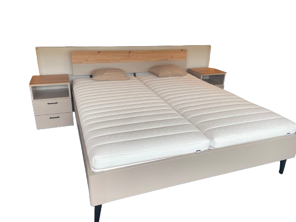 Cadre de lit pied noir conique Setup Omlin Au Logis Ameublements