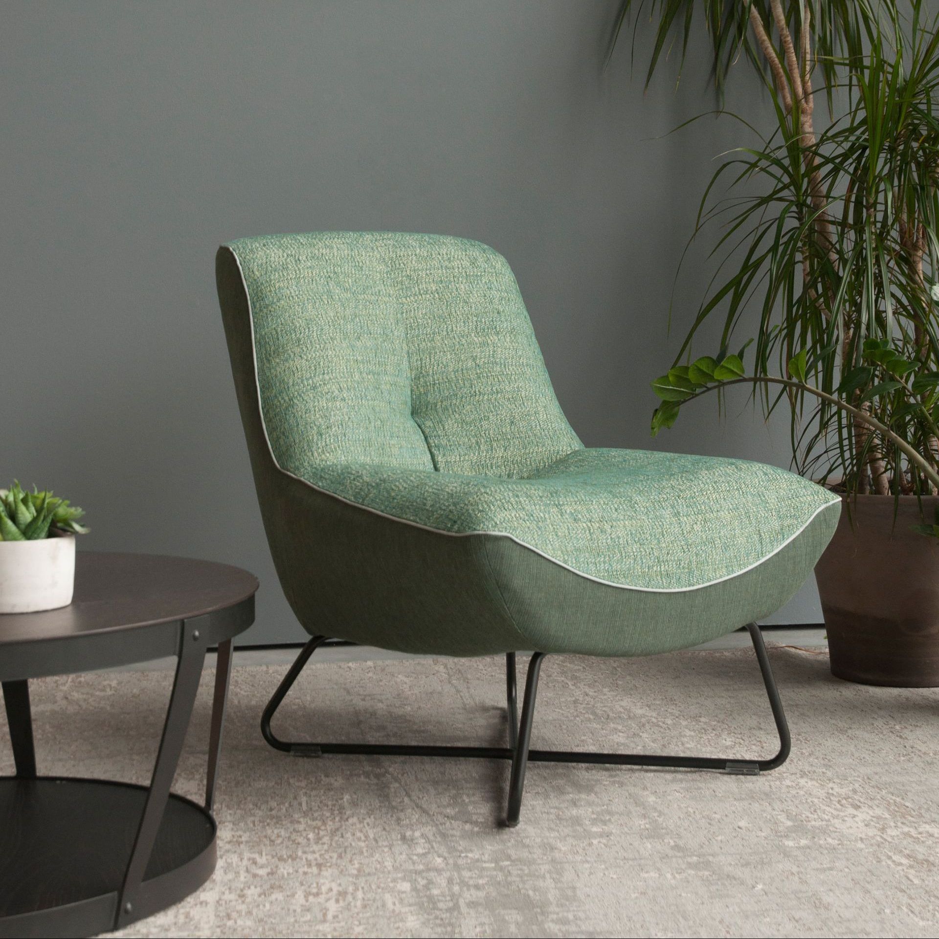 Fauteuil Rico Prince tissu Rivano forest Rom