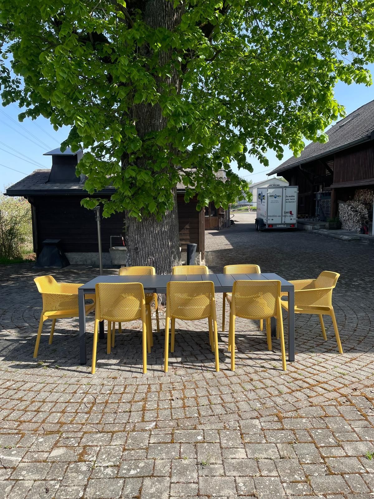 Table Rio Alu Extensible Chaise Bit et Fauteuil Net Nardi Au Logis Ameublements