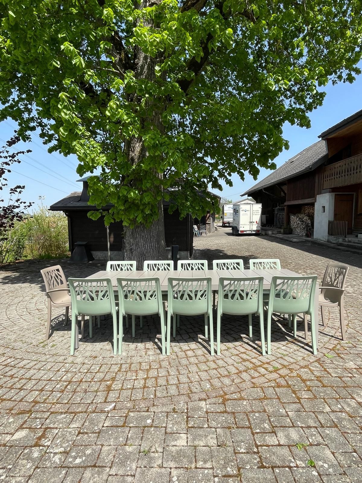 Table Rio Alu 210 Chaise Vegetal Fauteuil Vegetal Nardi Grosfillex Au Logis Ameublements