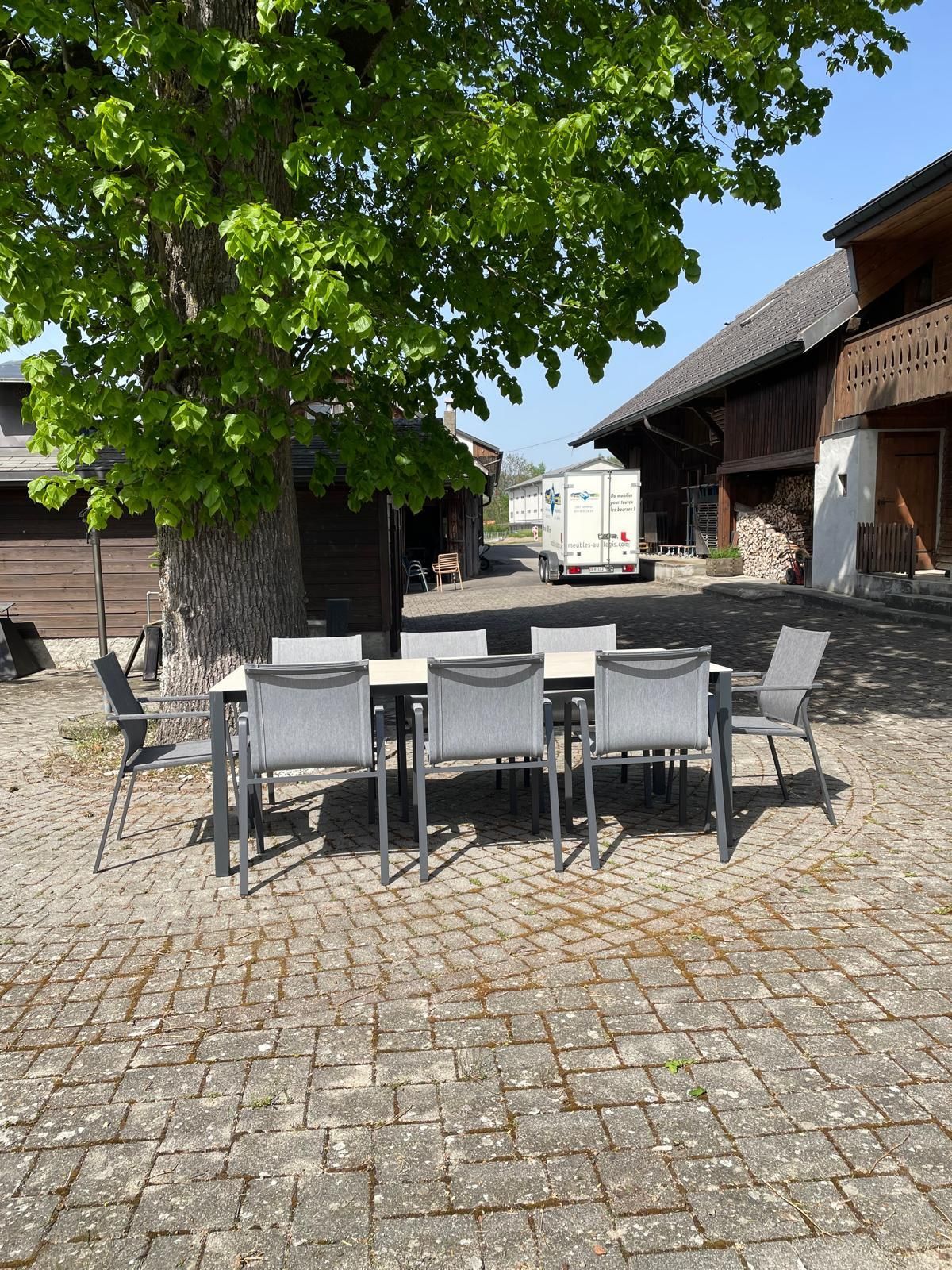 Table Etna 2 allonges  et Fauteuil Cruz et Denia Sit-Mobilia Au Logis Ameublements