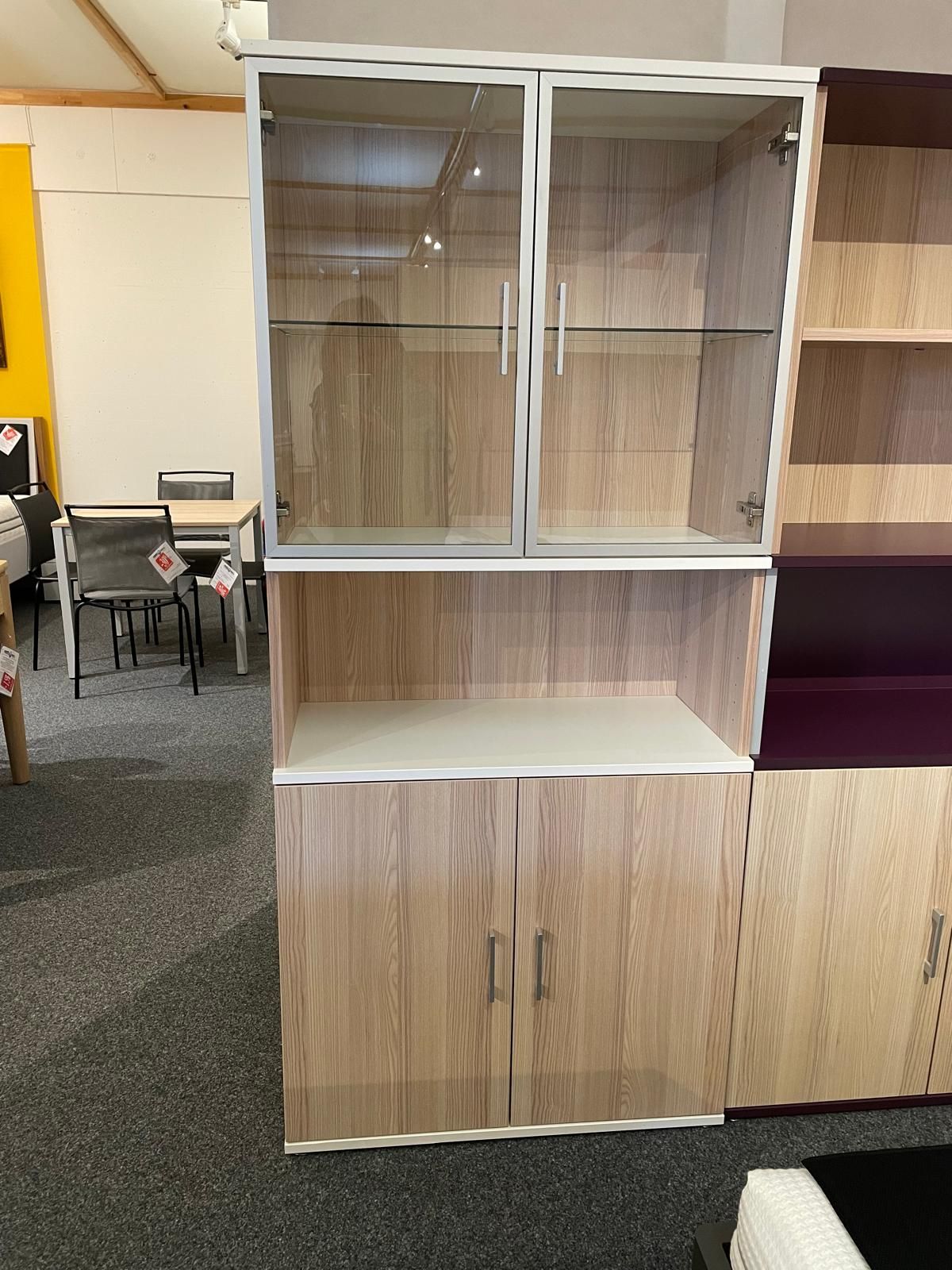 Meuble compact 2 portes vitrées, 1 niche et 2 portes pleines 4033 ColorFun Omlin Au Logis Ameublements