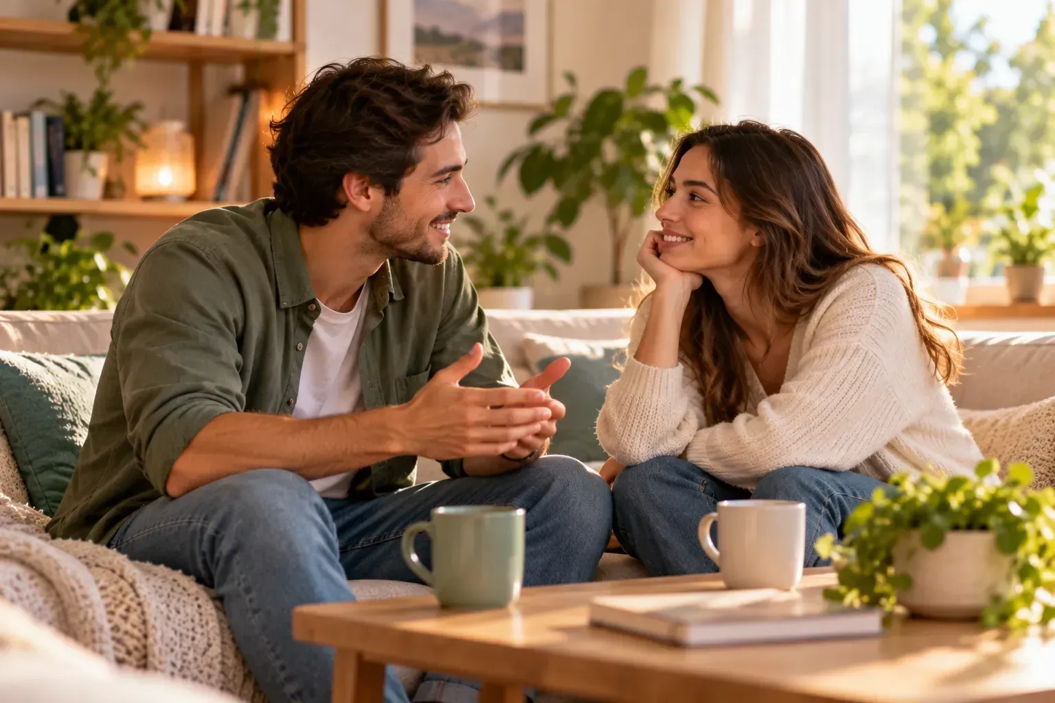 Pareja compartiendo un momento de comunicación