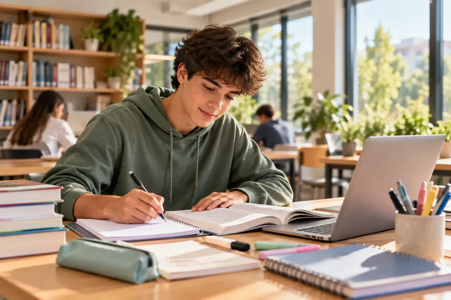Alumno en un entorno educativo