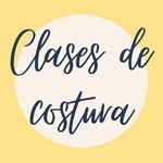 Dice clases de costura en un círculo sobre un fondo amarillo.