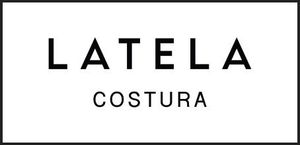 Logotipo de LATELA COSTURA en texto negro sobre fondo blanco