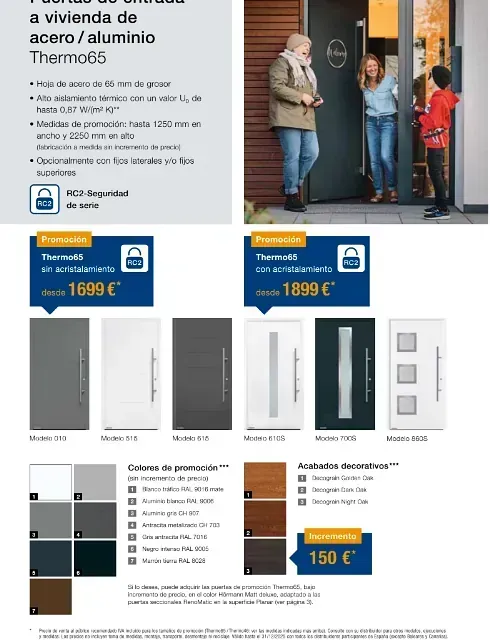 A flyer for a vivienda de acero / aluminio thermo65