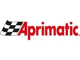 El logotipo de Aprimatic es rojo y negro con una bandera a cuadros.