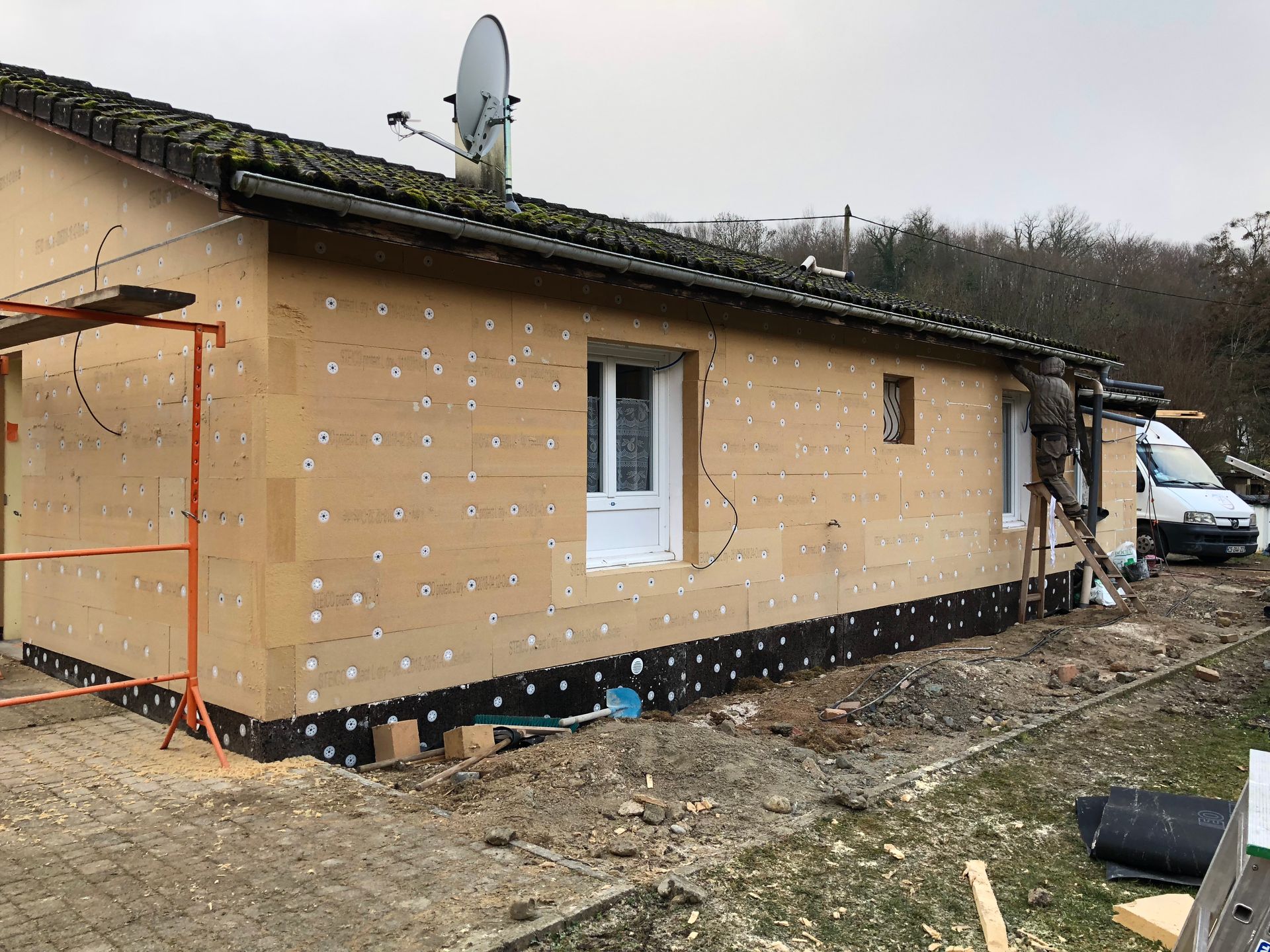 Travaux d'isolation extérieure des façades