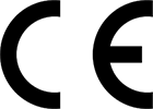 Un logotipo ce en blanco y negro sobre un fondo blanco.