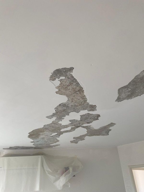 Réparation d'un dégât des eaux sur un plafond