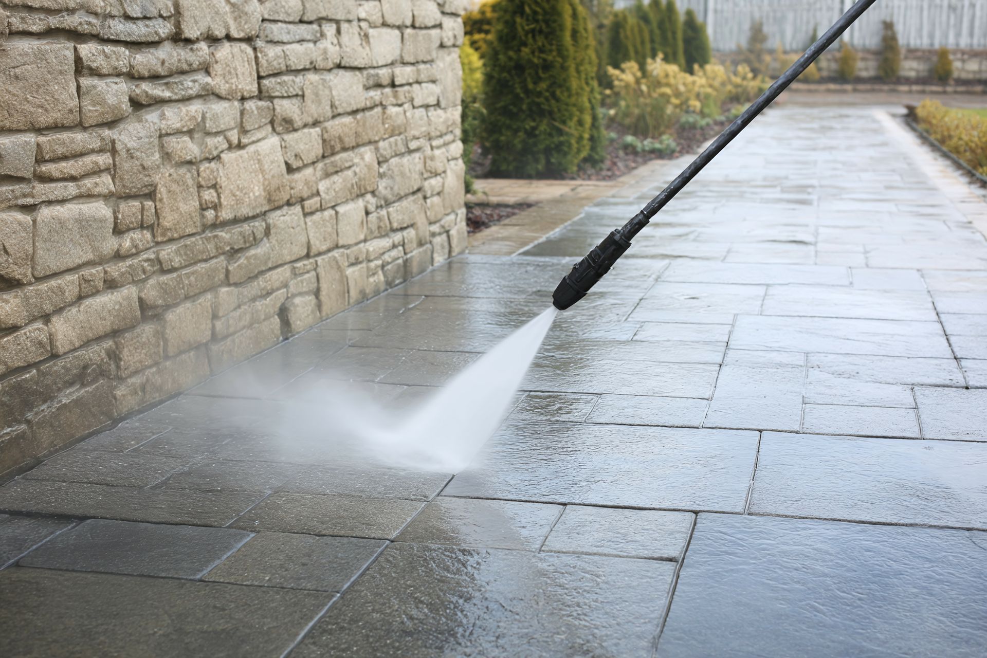 Lavage de terrasse en dalle