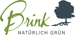 Ein Logo für Brink natürlich grün mit einer Baumsilhouette