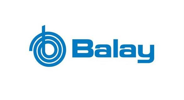 Logotipo de Balay: símbolo de remolino azul junto a la palabra "Balay" en texto azul.