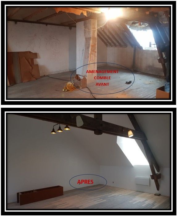 Un avant après d'aménagement des combles