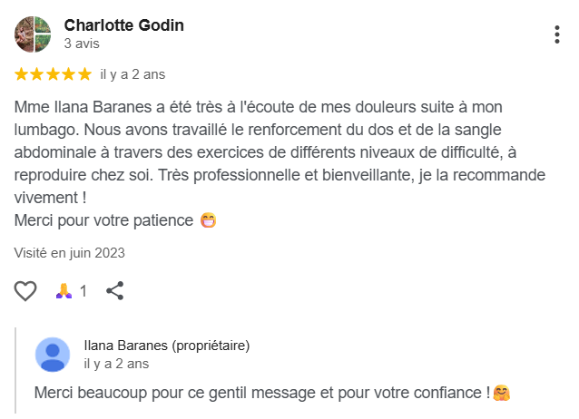Avis Google de Charlotte Godin