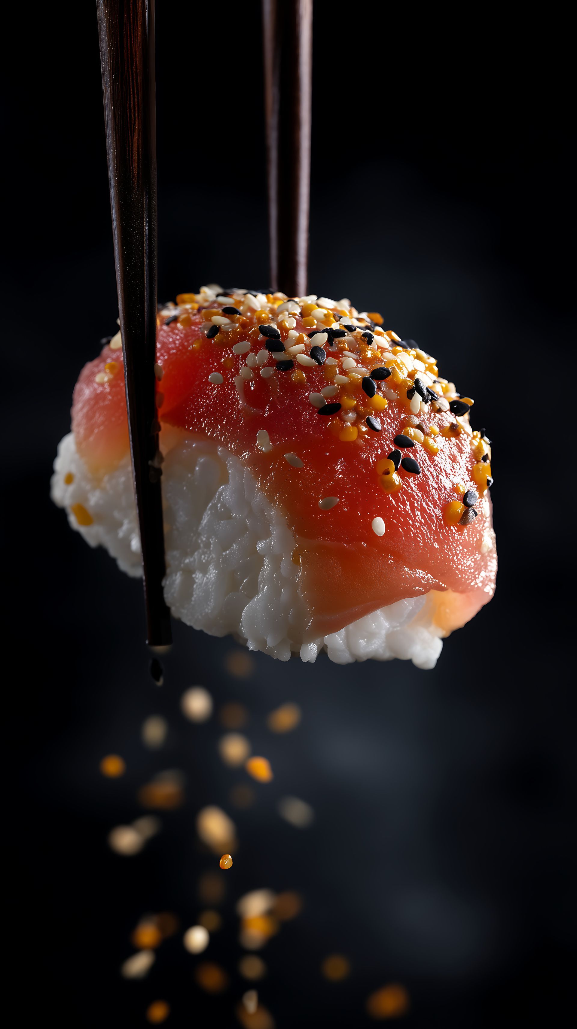 Un sushi dans des baguettes