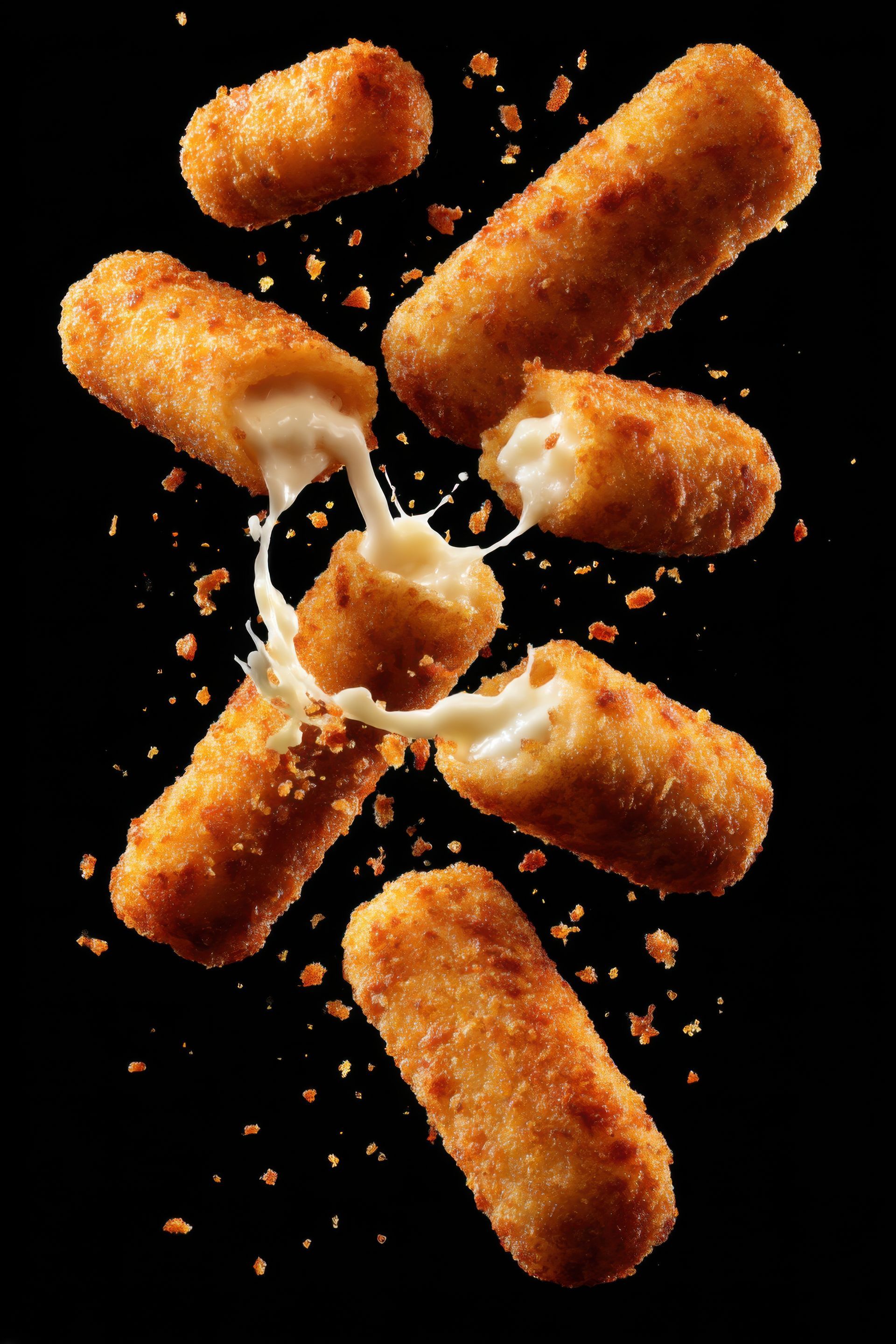Des batonnets de mozzarella fondue