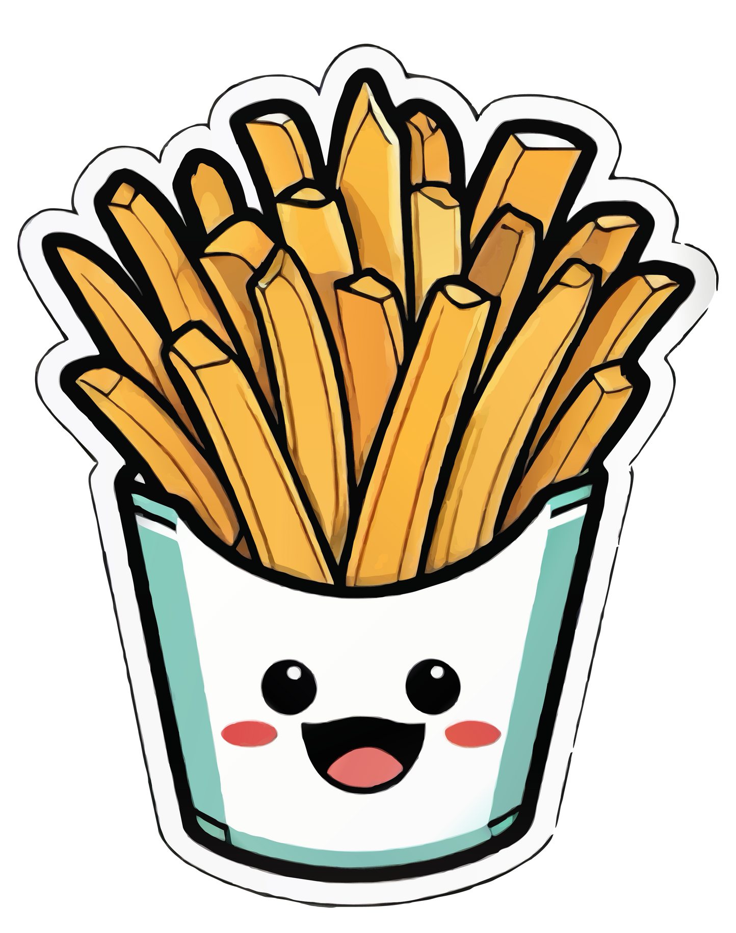 Une barquette de frites en cartoon
