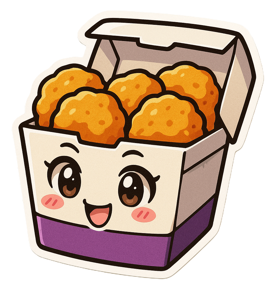 Une boîte de nuggets en cartoon
