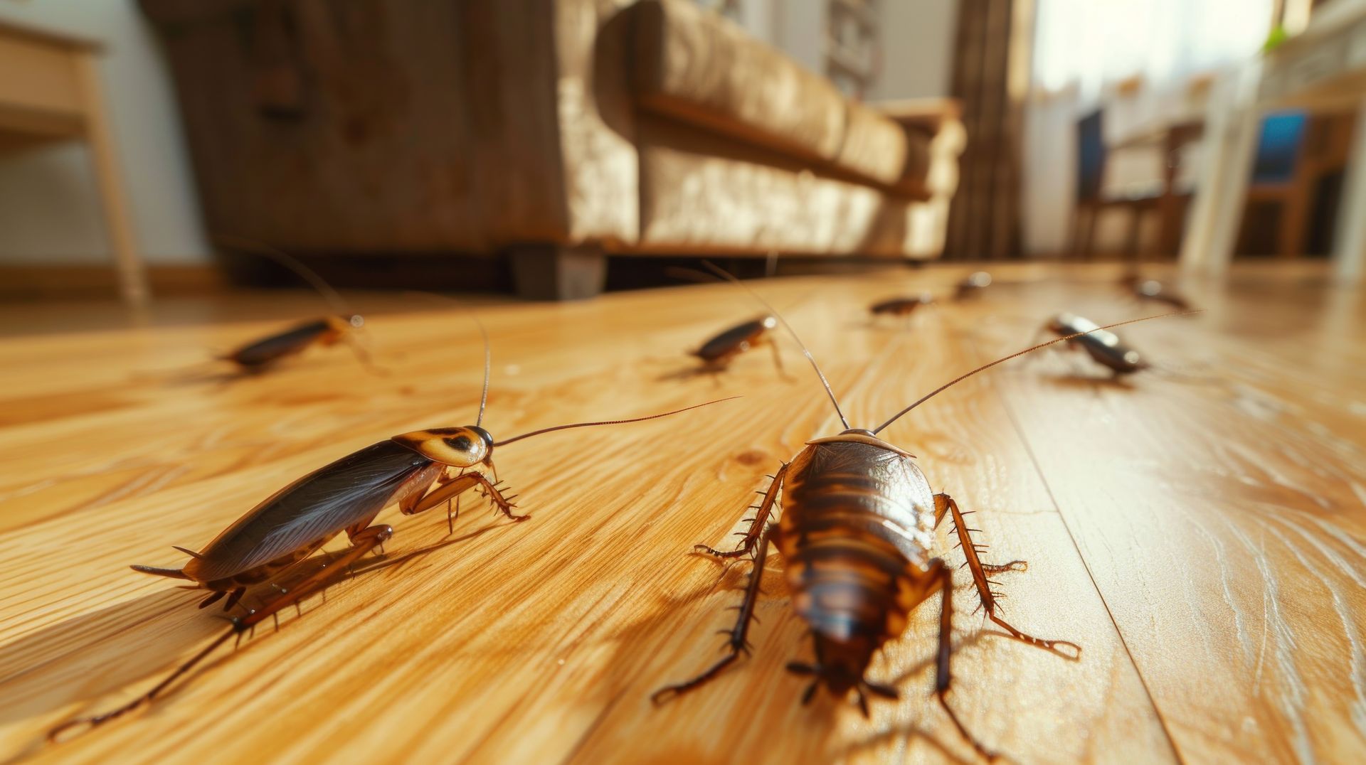 Des cafards et des blattes présents sur le parquet